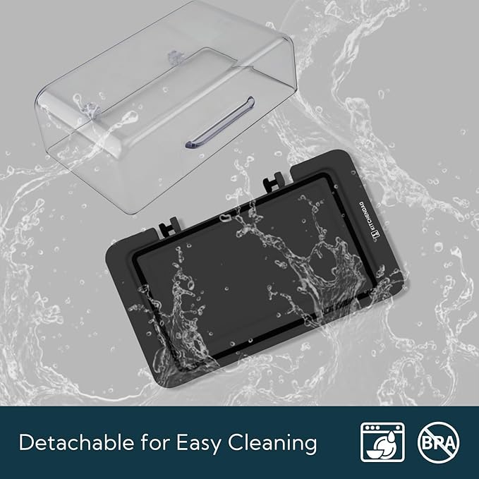 KITCHENDAO Airtight Flip-Top Butter Dish with Lid for Countertop and Refrigerator, Butter Keeper, Plastic Butter Holder Tray for 2 Sticks East Coast/West Coast/European Style/ Kerrygold Butter (Black)