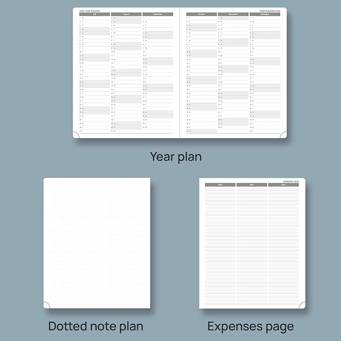 POPRUN 2026 Planner (Large Size 8.5''x 10.5'' Hardcover) - Daily Weekly and Monthly Calendar Agenda 2026 Appointment Book with Hourly Time Slots, Monthly Tabs, 100 GSM - Burgundy