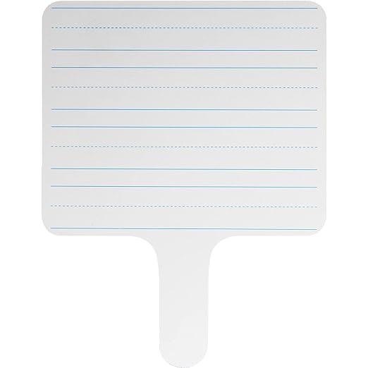 Flipside Products Rectangular Lined Dry Erase Answer Paddles, Double-Sided, Auction, Handheld Whiteboard, Handle Response Board, Classroom Dry Erase, Writing Practice, Pack of 24