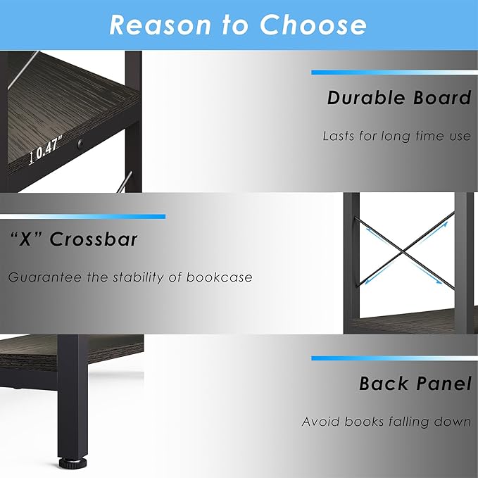 6-Shelf Corner Bookshelf, Vintage Industrial Corner Shelf Etagere Bookcase, Large Book Shelf with Metal Frame Open Storage Corner Cabinet (Black-Lockers)