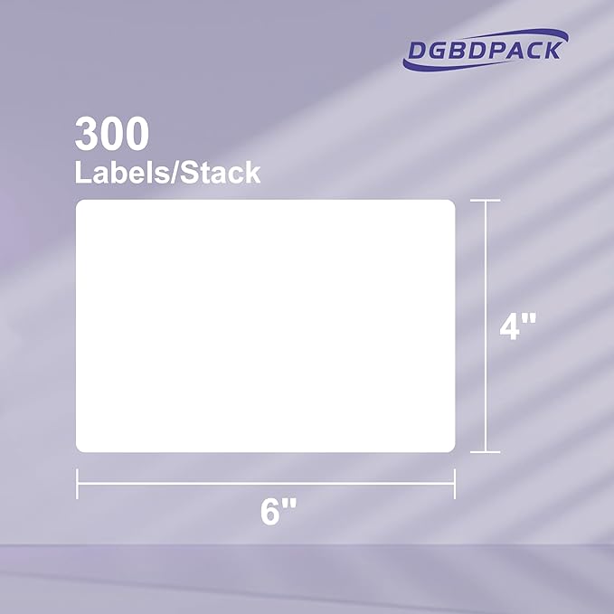 Fanfold Direct Thermal Shipping Labels 4''x6'' 2400 Labels/8 Stacks (300 Pcs per Stack), Compatible with Zebra Rollo Beeprt Printer Ultra Adhesive