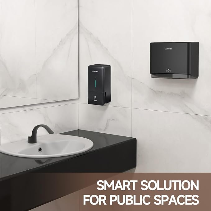 200-Sheet Wall-Mounted Paper Towel Dispenser, Fits Multi-Fold Towels up to 10x3.1 Inches, Perfect for Home & Business (Black)