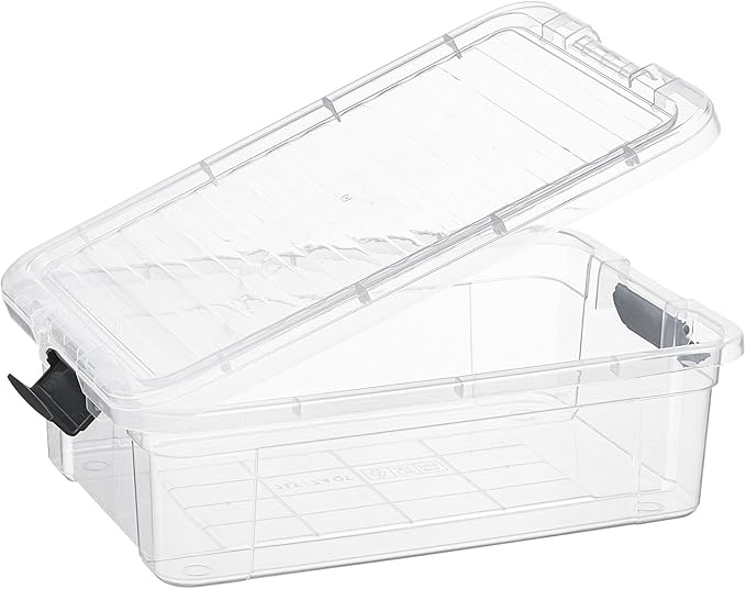 Superio Storage Bins with Lids- 6 Pack, 7.4 Qt Clear Boxes for Organizing, Stackable Plastic Containers- BPA Free, Non-Toxic, Odor Free, Organizer for Home, Office, Dorm