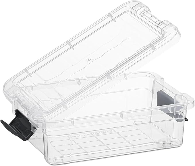 Superio Clear Storage Boxes with Lids, 1.27 Quart Plastic Container Bins for Organizing, Stackable Crates, BPA Free, Non Toxic, Odor Free, Organizers for Home, Office and Dorm
