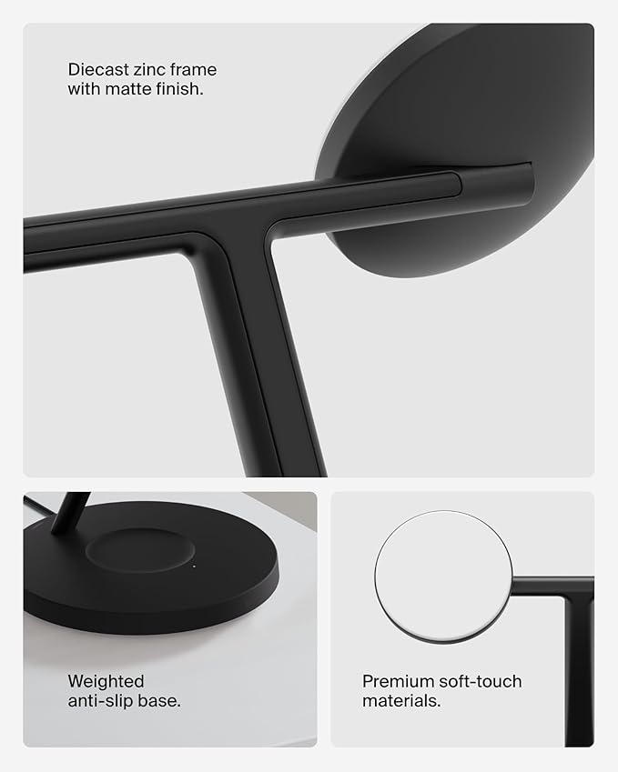 Belkin MagSafe-Compatible Charger, 3-in-1 Wireless Charging Station, Qi2-Certified 15W Wireless Charge for Apple iPhone 17 Series, Apple Watch, AirPods w/Non-Slip Base, 40W Included - Black