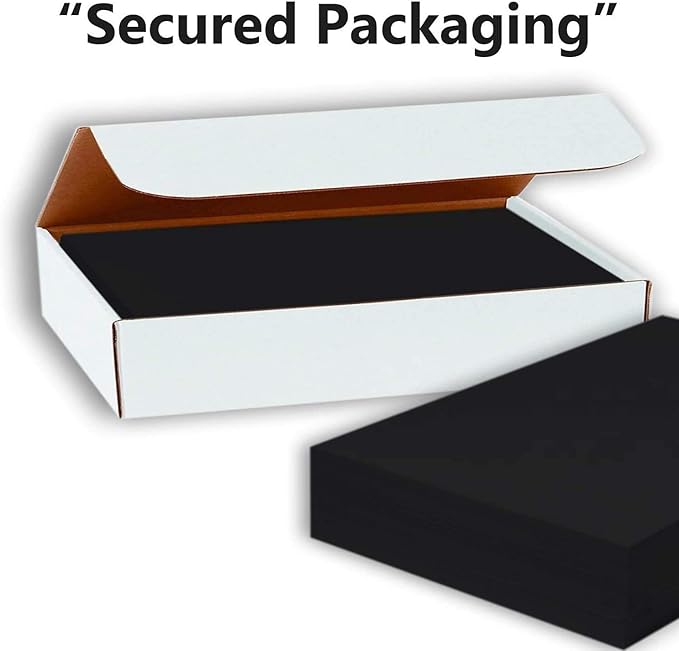 Hamilco Black Colored Cardstock Thick Paper - 8 1/2 x 11" Heavy Weight 80 lb Cover Card Stock - for Scrapbook Craft Calligraphy or Chalkboard Papers for Printer 100 Pack