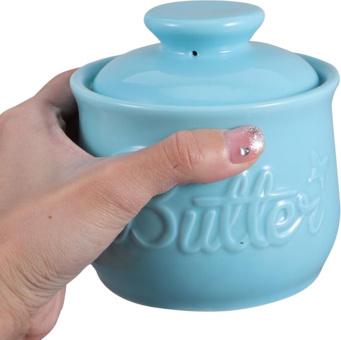 BESPORTBLE Ceramic Butter Crock with Lid for Countertop Large Capacity Porcelain Butter Keeper Container Elegant White for Kitchen Freshness Preservation Farmhouse Decor
