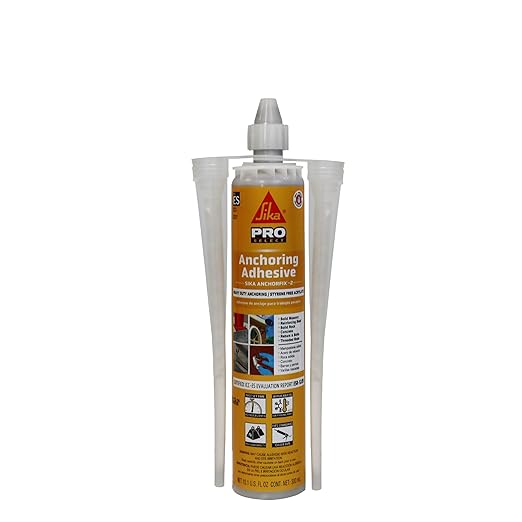 SIKA AnchorFix-2 Super Strength Anchoring Adhesive - Two-Component System for Threaded Rods in Concrete, 10.1 fl. oz - Fast Curing, Solvent-Free, High Load Capacity