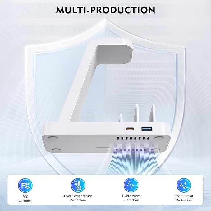 Wireless Charger for iPhone - 5 in 1 Charging Station for Multiple Devices Apple: Fast Wireless Charging Stand Dock for iPhone 17 16e 16 15 14 13 12 Pro Max Apple Watch Airpods(White)