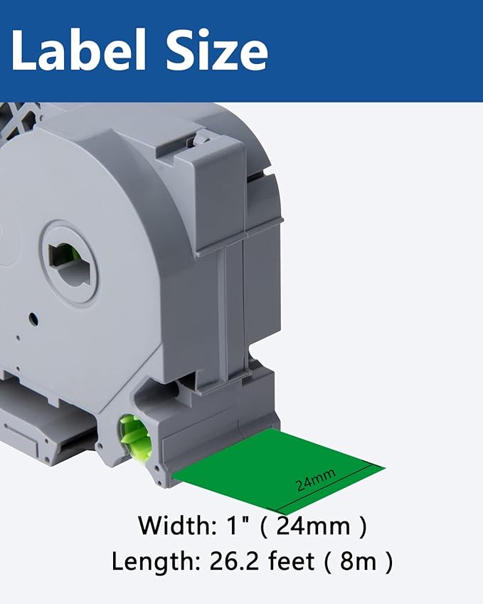 Tze Tz Tape 24mm 0.94 Laminated Green Compatible for Brother P Touch Label Maker Tape TZe-751 TZe751 Label Tape for PT D600 D610 P710BT P910BT, Black on Green, 0.94 Inch x 26.2 Feet, 3-Pack