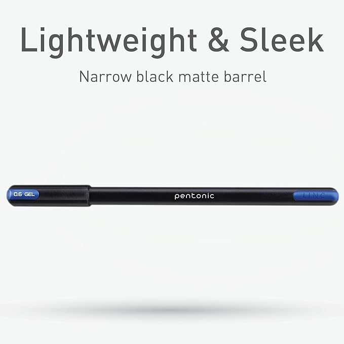 Pentonic Gel Pens, 24 Count, Assorted Colored Ink (12 Black, 8 Blue, 4 Red), 0.6 mm Fine Point, Smooth Writing For Journaling & Notetaking (1002354)