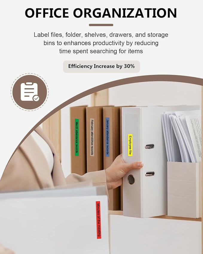 6-Pack 6mm 0.23" Multi-Color Label Tape Compatible for Brother P Touch Label Refills 1/4" Tze Tz Tape Laminated Work for PTD220 PTH100 PTH110 PTD202 PTD210, Clear/White/Red/Blue/Yellow/Green