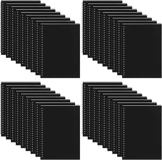 Yahenda 36 Pcs Spiral Notebook Bulk A5 Journal Lined 8.3'' x 5.5'' Writing Composition Paper Small Notepad Subject Notebook for Students Office Business Back to School Supplies (Black)