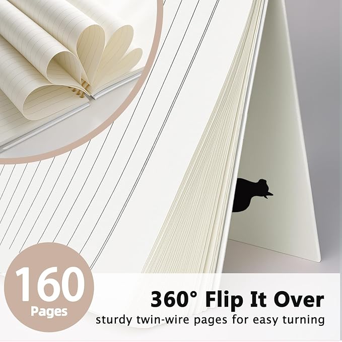 Cat Notebook, Cat Journal - Cat Gift Journal, Black Cat Spiral Notebook, Black Cat Gifts, Cat Notepad, Cat Stationary, College Ruled Spiral Notebook 80 Sheets -160 Pages 5.5x8.3 Inch