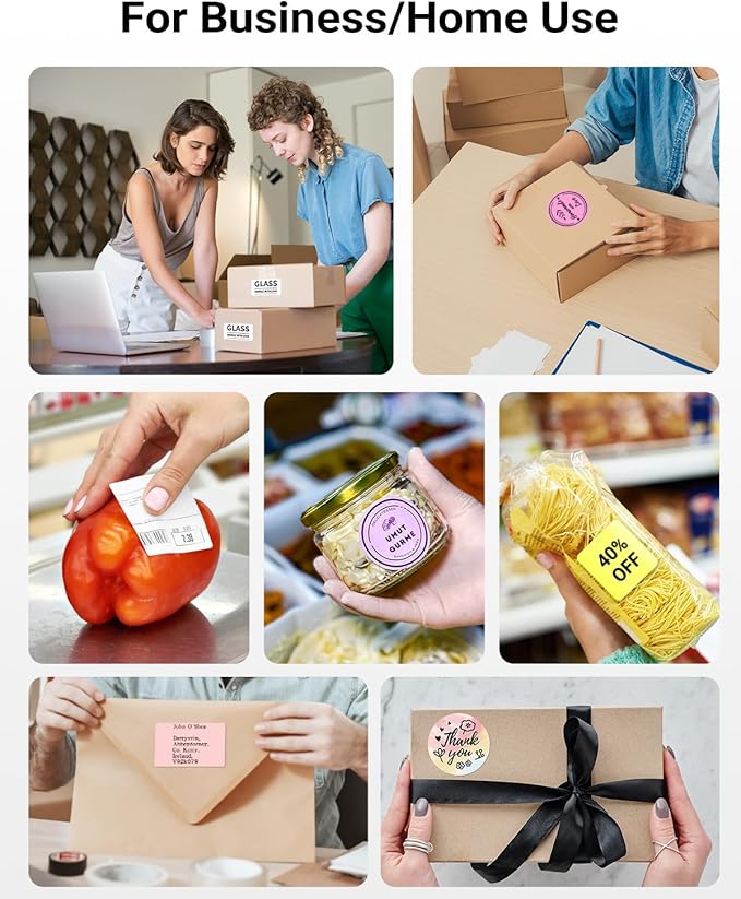 Phomemo M220 Label Maker, Bluetooth Barcode Label Printer, Thermal Sticker Maker Machine for Barcode, Address, Tag Labeling, Compatible with Phone & Laptop