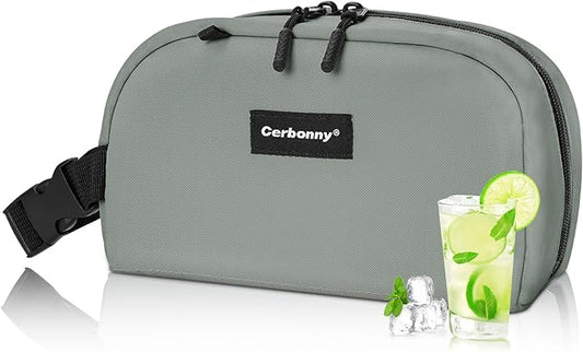 CERBONNY Small Cooler Bag Freezable Lunch for Work School Travel,Leak-proof Bag,Small Insulated For Kids/Adults,Freezer Bags,Freezable Snack Bag,Mini Fit Yogurt Gray