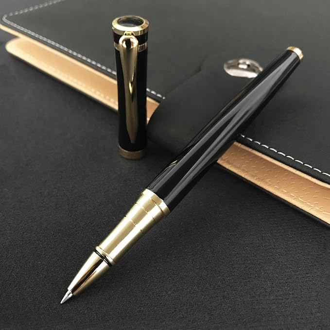 HSK Luxury Ballpoint Pens gift Pen Black Refill Line width 0.5mm,Best Ball Pen Gift Set for Men & Women Professional Executive,Office,Nice Pens Classy Gift Box (Black)