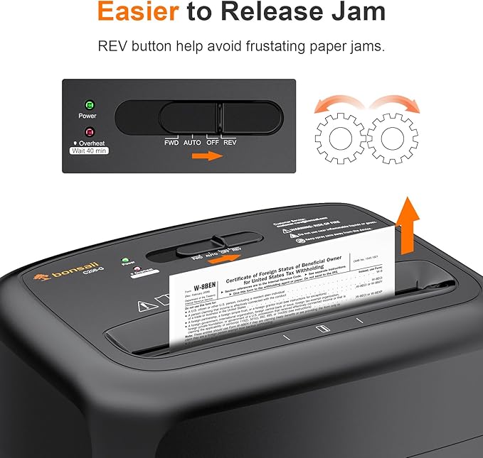 Bonsaii 8 Sheet High Security Micro Cut Paper Shredder with 4 Gallon Pullout Basket, Credit Cards/Mail/Staples/Clips Shredder for Home Office Use (C206-G)