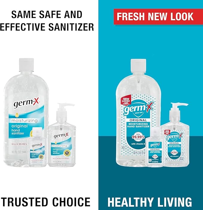 Germ-X Original Hand Sanitizer Gel, Mini Travel Size for On-The-Go, Display Pack, Back to School Supplies , 2 Fl Oz (Pack of 24)