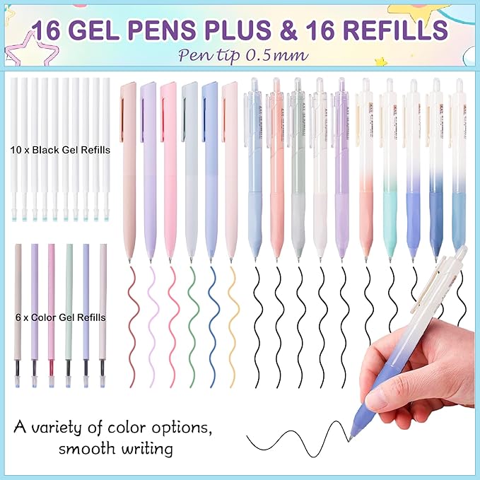 78 PCS Writing & Drawing Set with Cute Pen Case, Office Back to School Supplies Stationary 12 Pastel No Bleed Highlighters, 10 Mechanical Pencils Set 0.5 0.7 & 2.0mm, 6 Colored And 10 Black Gel Pens