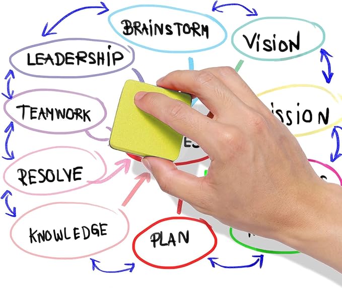 Magnetic Whiteboard & Chalkboard Cleansers, 48 Pack Small Dry Eraser, Magnetic Erasers (Yellor)