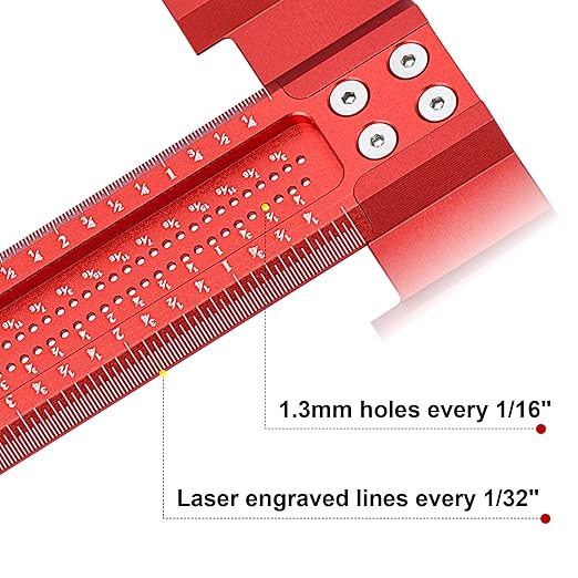 Woodworking Scriber t Square Ruler 36inch with Thoughtful Support Lips, t Square Woodworking Scriber, Aluminum Alloy Architect Ruler for Carpenter Work, Layout and Measuring Tools-Red…