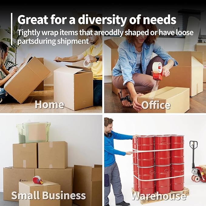 Strapping Tape, 2 Roll 2 Inch X 1260" 5.5 Mil, Fiberglass Heavy Duty Shipping and Moving Packing Tape,Clear