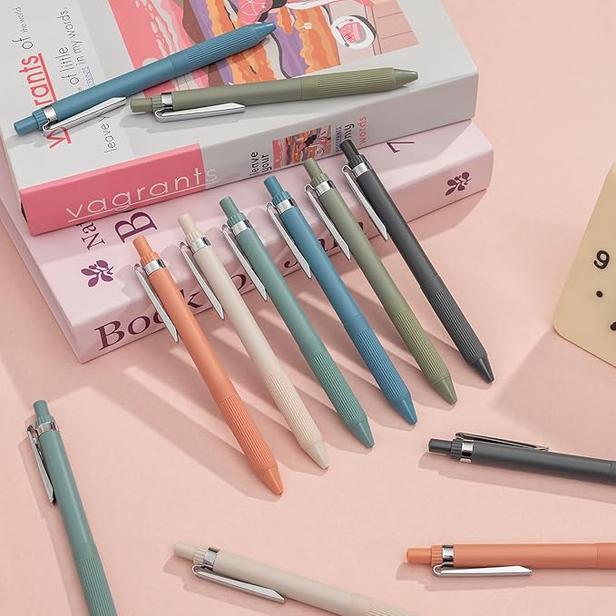 Linbsunne Gel Pens Black Ink Pens for Office 0.5mm Fine Point Pens Smooth Writing Retractable Work Pen (Metal clip-12 pcs)