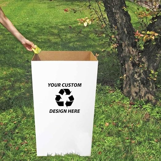 VictoryStore 22.3 gallons Cardboard Trash Bin, Reusable, Recyclable and Disposable Trash Cans, Sturdy Cardboard Medium Size (Blank, 100-Pack)