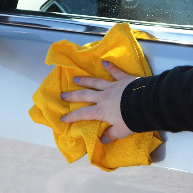 Arkwright Surgical Huck Towels - (Pack of 12) Lint Free & Highly Absorbent Pre-Treated Cotton Cleaning Cloths, Perfect for Medical, Auto Detailing, Window Glass, and Shop, 16 x 26 in, Yellow