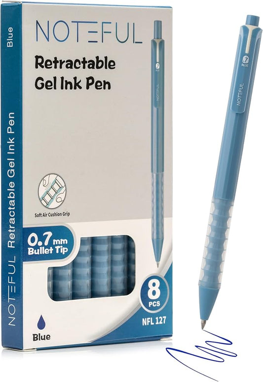 Retractable Gel Pens Clicker, Medium Point 0.7, Premium Comfort Grip for Note Taking, Journaling and Smooth Writing