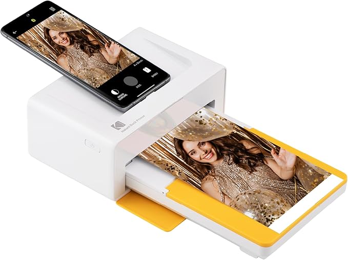 KODAK Dock Plus 4PASS Instant Photo Printer (4x6 inches) + 10 Sheets