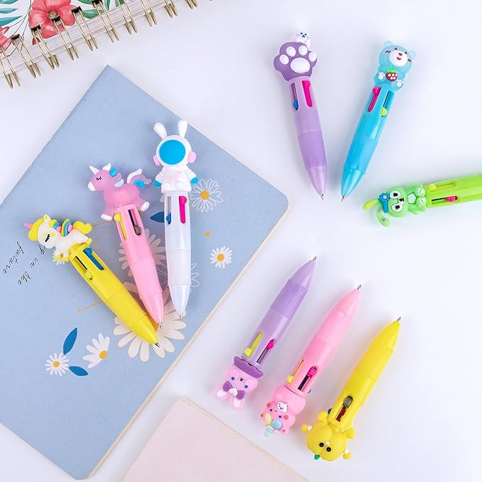 Multicolor Pen in One - Cute Pens for Kids - 42-Pack Multicolor Pens, Perfect for Birthdays and Children's Parties - Delightful Multi Color Pen Gifts