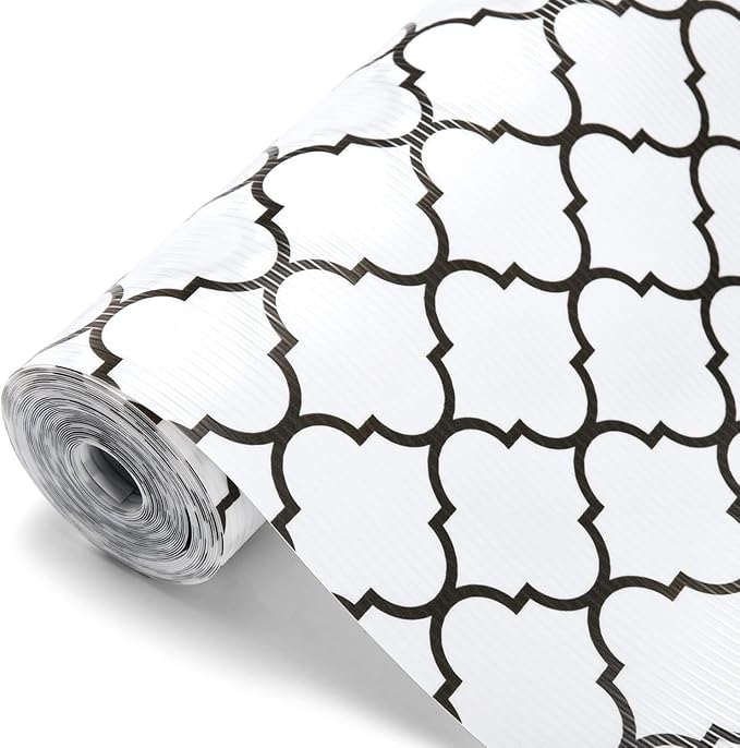 Glotoch 2 Rolls Non Adhesive Shelf Liners for Kitchen Cabinets, Waterprrof Drawer Liners for Kitchen, Non Slip Cabinet Liners for Shelves/Dresser/Fridge/Bathroom, 12" x 20 FT, White