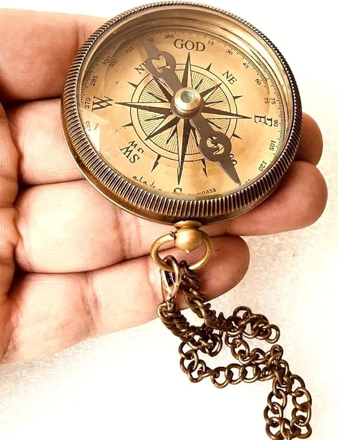 Gift for Grandson Brass Compass Engraved Quote | Memory Present to My Grandson Birthday, Baptism, Graduation, Confirmation, Love, Gift idea by Grandpa Grandma