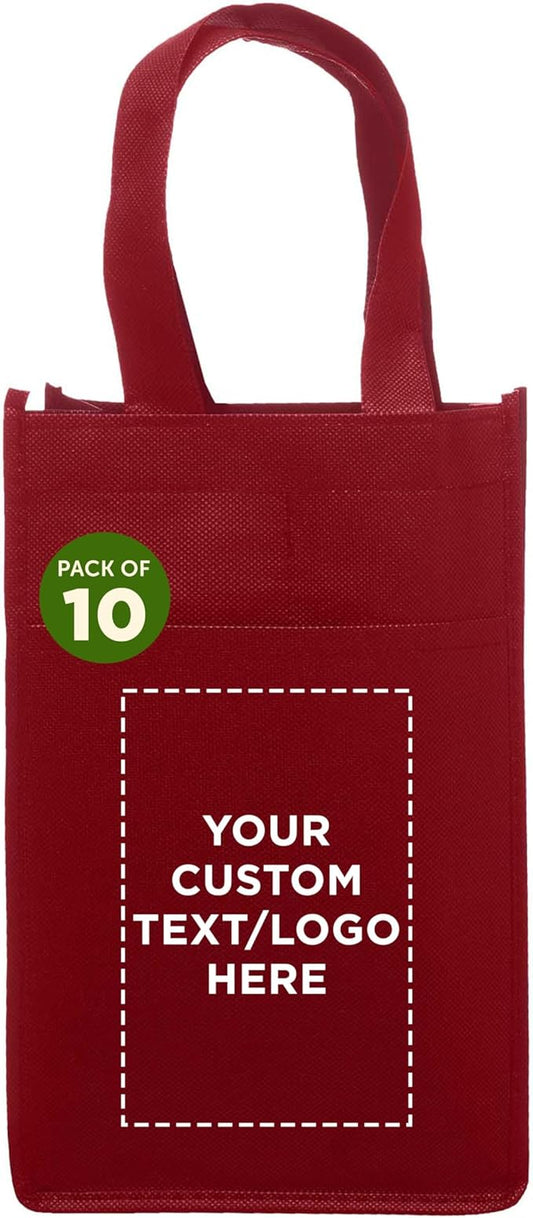 DISCOUNT PROMOS Non-Woven Vineyard Two Bottle Wine Bags