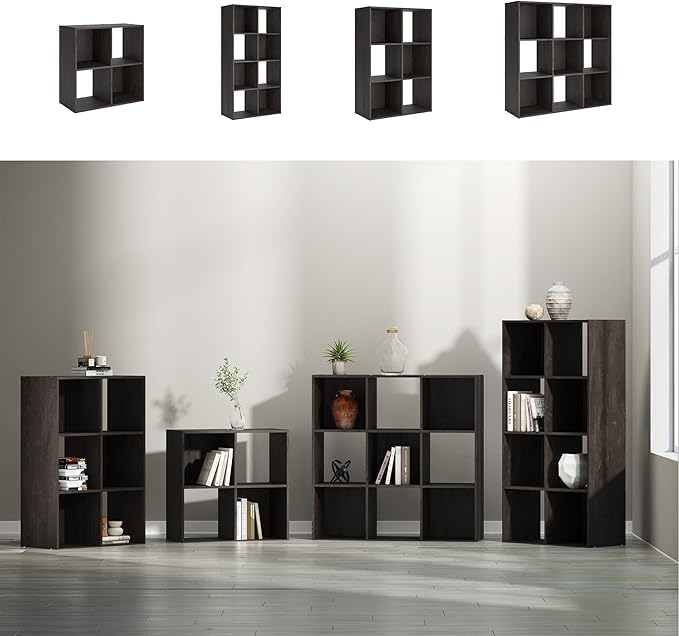 Signature Design by Ashley Piperton 9 Cube Storage Organizer or Bookcase, Charcoal