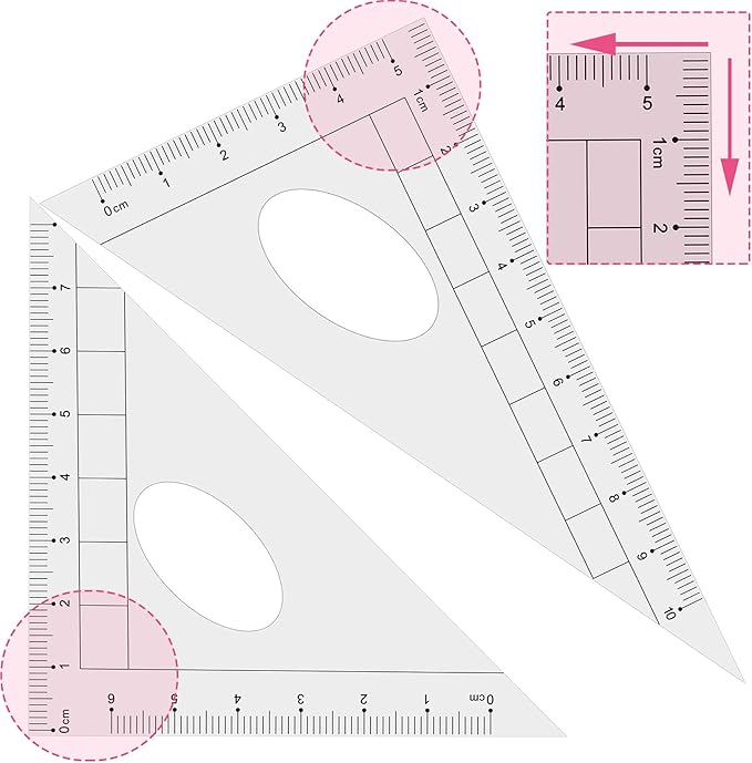 Geometry Set Maths Compasses for Grade Students Back to School Supplies with Compasses Protractor in Carry Case, Pink