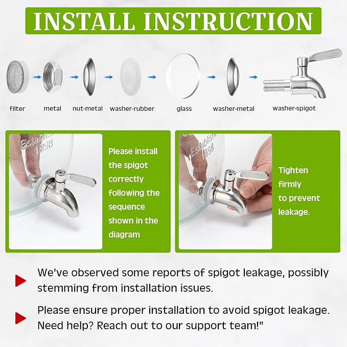 Lallisa 3 Pcs 2 Gallon Glass Drink Dispenser with Stand and Lid Mason Jar Beverage Dispenser with Stainless Steel Spigot, Hanging Chalkboard Signs, Fruit Infuse, Ice Cylinder, Liquid Pen (Silver)