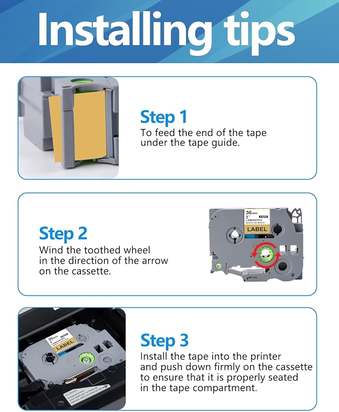 Weemay 3 Pack TZe851 24mm Black on Gold Laminated Label Tape Compatible with Brother Label Maker Tape TZe-851 TZe 851 TZ-851 TZ851 for PTouch PT-E500 PT-D600 PT-P750W PT-P900W Printer, 1 in x 26.2 ft