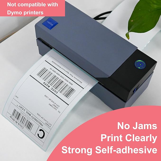 L LIKED 4"x 6" Direct Thermal Labels White Perforated Shipping Labels,250 Labels per Roll,4 Rolls