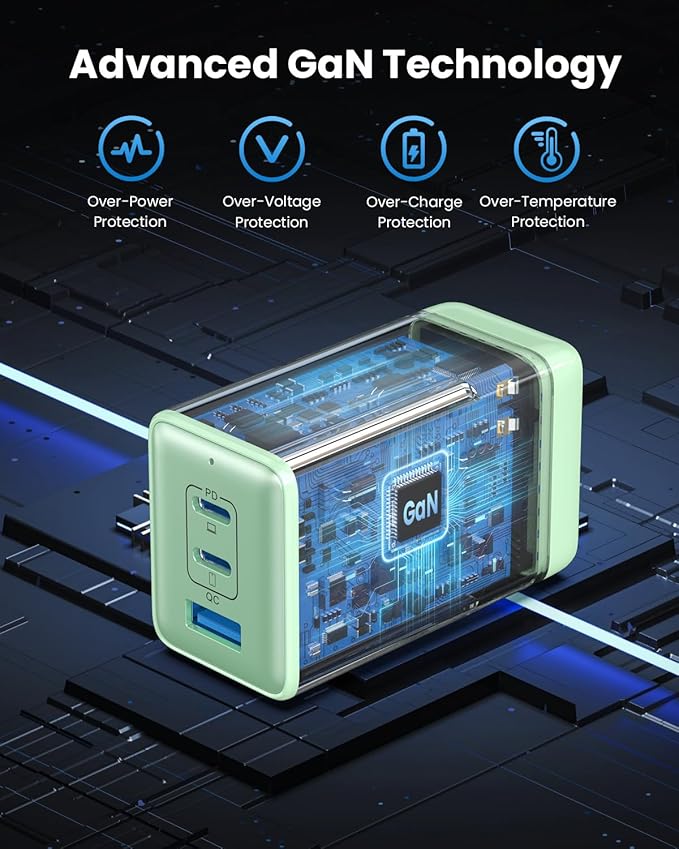 150W USB C Charger Block,GaN III Compact Foldable Wall Charger 3 Port Fast Charging Station,PD QC PPS Portable USB C Hub 100W Laptop Adapter for MacBook Pro/Air,iPad,iPhone 17/Pro,Galaxy S24,Dell etc