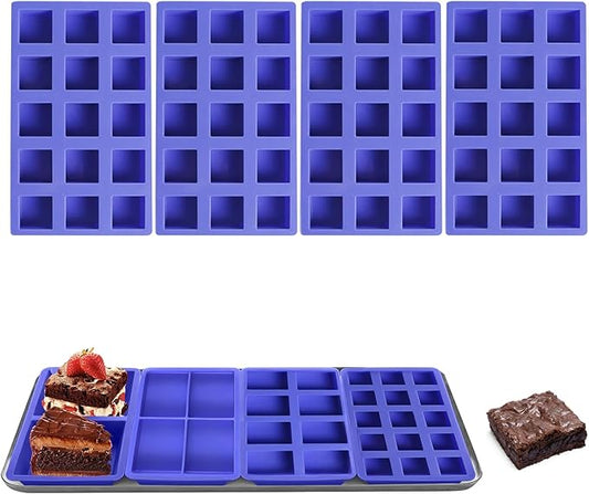 4 Pcs Silicone Tray Dividers for Harvest Right Freeze Dryer,Silicone Food Molds for Harvest right freeze dryer accessories，Reusable Dryer Food Freezer Trays (Purple,15 Cavities)