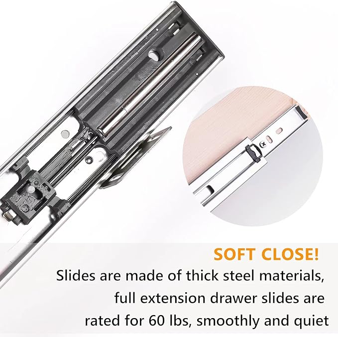 29”W x 21”D x 3”H Soft Close Slide Out Wood Drawer Organizer for Kitchen, (Cabinet Opening>29.5 inches for Bottom Assembly, Width= 29 inches for Side Assembly)