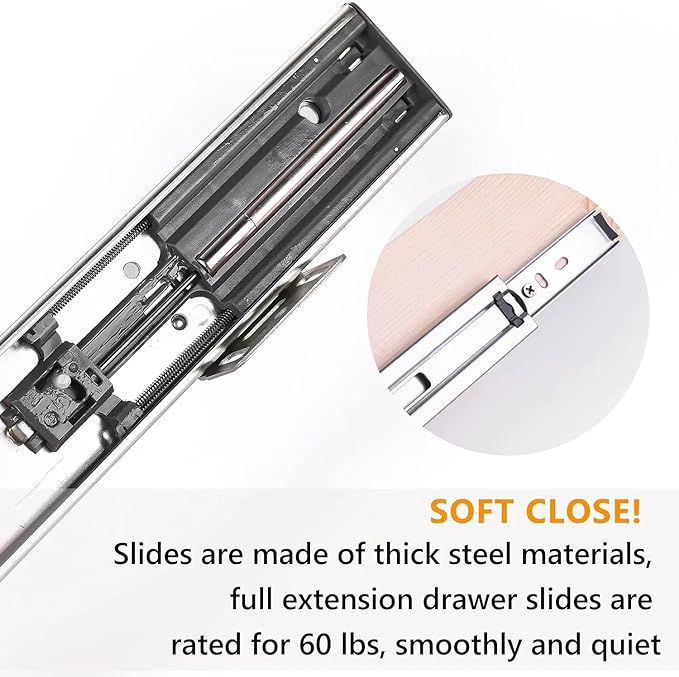 13”W x 21”D x 3”H Soft Close Slide Out Wood Drawer Organizer for Kitchen, (Cabinet Opening Width>14.5 inches for Bottom Assembly, Width= 14 inches for Side Assembly)