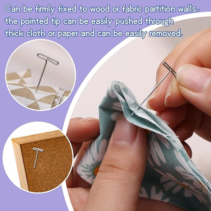 120 Pcs 2 Inch T-Shape Sewing Pins with Plastic Clear Box - Stainless Steel T-Pins for Wig Heads & Knitting Sewing Craft (51mm/2inch)