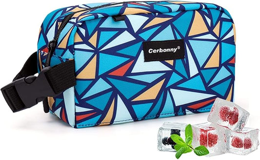 Freezable Lunch Bag,Freezable Snack Bag,Mini Cooler Bag for Travel/Work/School,Small Insulated Bag,Small Cooler Lunch Box with Ice Packs,Insulated Snack Bag,Freezable Snack Box with Handle Buckle
