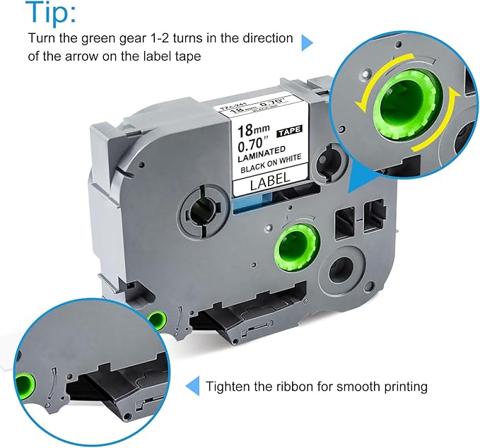TZe-241 18mm 0.7 Laminated White Tape TZe Replacement for Brother TZe241 P Touch Label Tape 3/4, 18mm TZe Compatible with Brother Label Maker PT-D400 PT-D460 PT-D600 PT-P710BT, 3 Packs