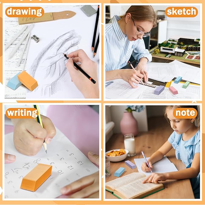 150 Pcs Pastel Classroom Decor Erasers Bulk Colorful Pencils Erasers for Students Artists Drawing Writing for School College Classroom Home Office Supplies