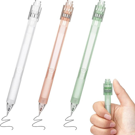 Leven Fidget Spinning Gel Pens Pack of 3, Stress Relief 0.5mm Black Ink Pens, Fine Point Smooth Writing Ballpoint Pen, Quick Dry for Journaling Office School Minimalistic